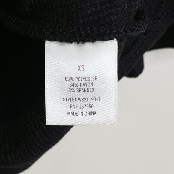 Jun & Ivy Black Button Down Tie Front Tee Waffle Texture XSmall XS Ruffle Sleeve - Picture 8 of 8